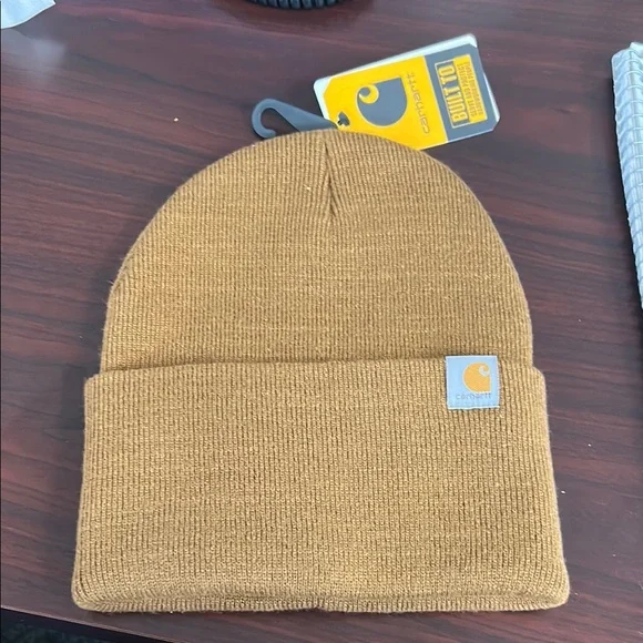 Carhartt Brown Knit Beanie with Cuffed Design - Picture 1 of 3